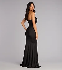 Gina Satin Corset Mermaid Formal Dress