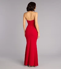 Emeline Crepe Strapless Mermaid Formal Dress