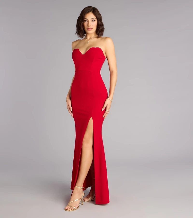 Emeline Crepe Strapless Mermaid Formal Dress