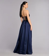 Vivian Satin High Low Formal Dress