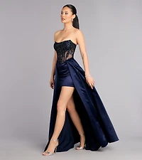 Vivian Satin High Low Formal Dress
