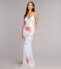 Chance Floral Sequin Mermaid Formal Dress