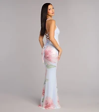 Chance Floral Sequin Mermaid Formal Dress