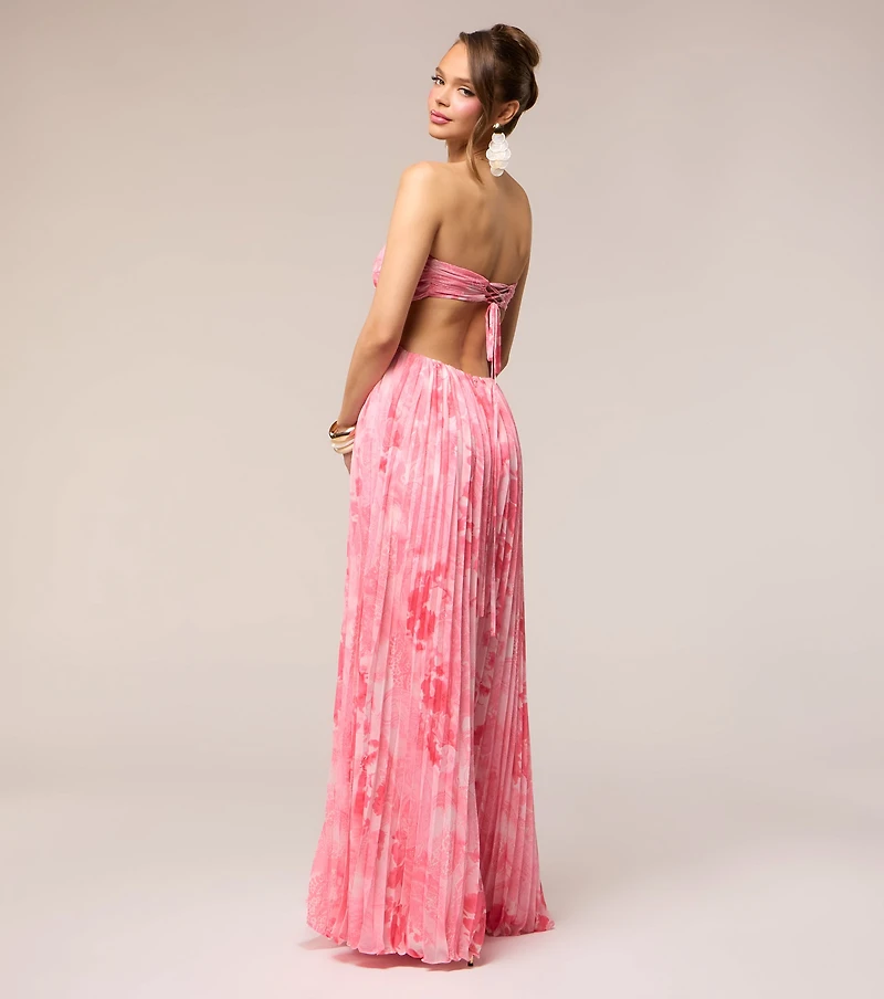 Molly Floral Pleated A-Line Formal Dress