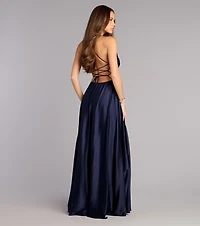 Natasha Satin A-Line Formal Dress