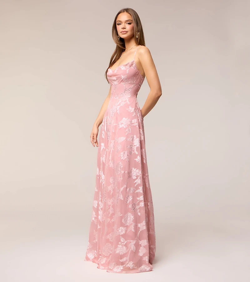 Vivienne Floral Brocade Lace-Up Dress