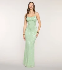 Elaine Jacquard Mesh Mermaid Dress