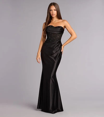 Mackenzie Satin Corset Mermaid Formal Dress