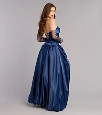 Grace Satin A-Line Bubble Formal Dress