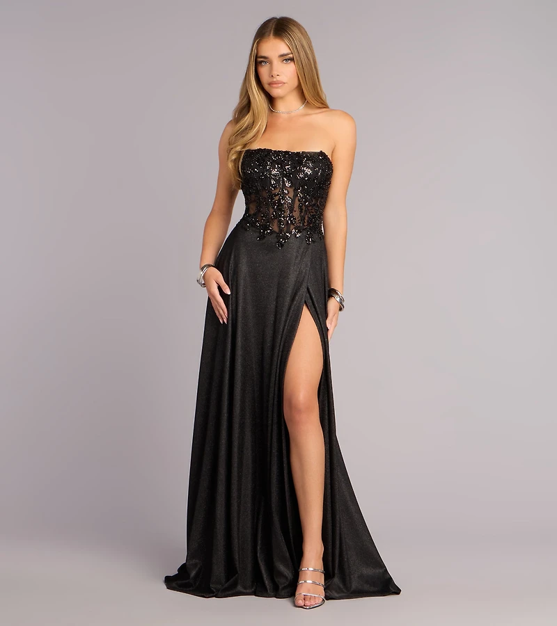 black corset dress windsor The Vivian Dress in Black Windsor Brocade 6 / Black Windsor Brocade