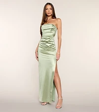 Adeline Satin Column Formal Dress