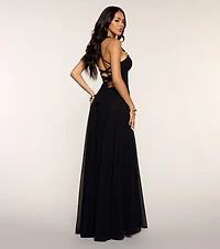Bella Chiffon Lace-Up Formal Dress