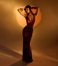 Ginger Beaded Open Back Formal Dress