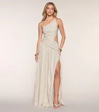 Gianna Striped Linen A-Line Formal Dress