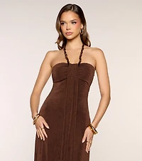 Maddie Halter Beaded A-Line Formal Dress