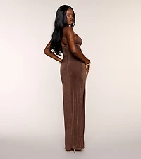 Nicole Beaded Slit Long Formal Dress