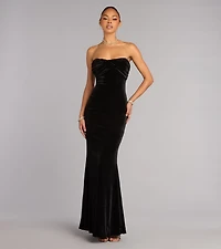 Adella Velvet Strapless Mermaid Formal Dress