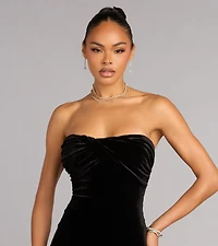 Adella Velvet Strapless Mermaid Formal Dress