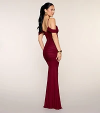 Jaslyn Ruched Mesh Mermaid Formal Dress