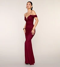 Jaslyn Ruched Mesh Mermaid Formal Dress