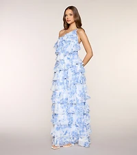 Steffanie Floral Chiffon Formal Dress