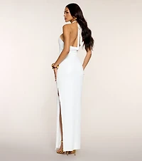 Jasmine Halter Slit Formal Dress