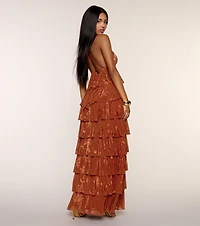 Paloma Floral Ruffle A-Line Formal Dress