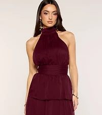 Lindsay Halter Ruffle A-Line Maxi Dress