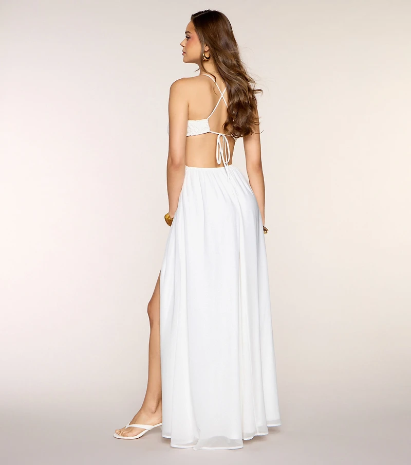 Sonya Crochet A-Line Formal Dress