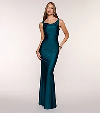 Blanca Boat Neck Mermaid Formal Dress