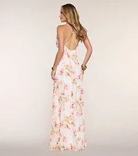 May Floral Chiffon A-Line Formal Dress