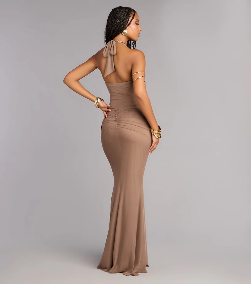 Tori Mesh Mermaid Formal Dress