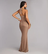 Tori Mesh Mermaid Formal Dress