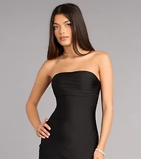 Cheryl Strapless Slit Mermaid Formal Dress