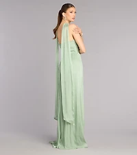 Serena Chiffon Formal Dress With Scarf