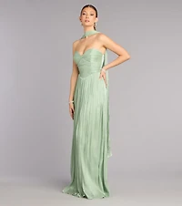 Serena Chiffon Formal Dress With Scarf