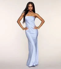 Felicity Satin Dress With Sheer Shawl