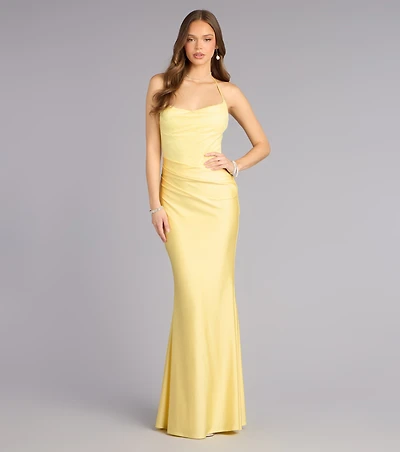 Ashlee Lace Halter Mermaid Formal Dress