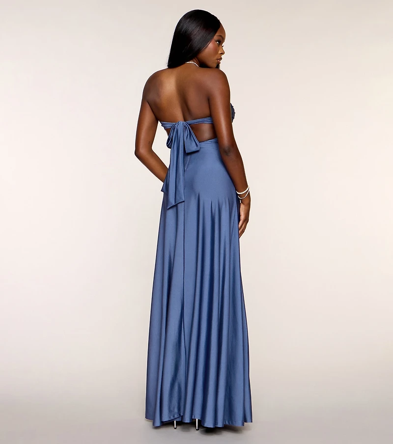 Madeline Strapless Tie-Back A-Line Dress