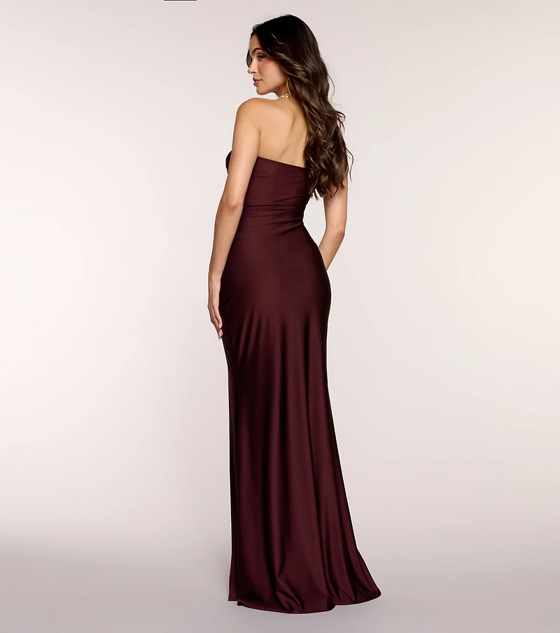 Cheryl Strapless Slit Mermaid Formal Dress