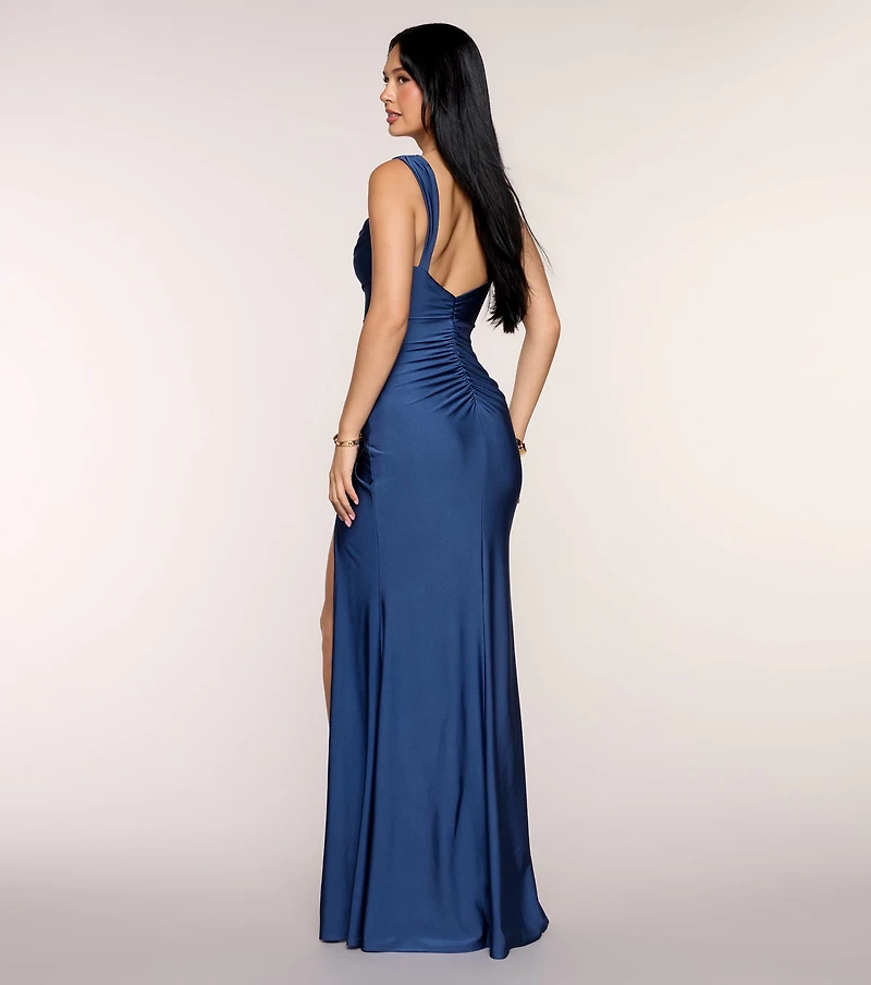 Kaitlin Low Back Slit Mermaid Formal Dress