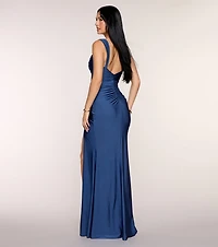 Kaitlin Low Back Slit Mermaid Formal Dress