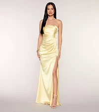 Jordan Satin Formal Dress With Scarf