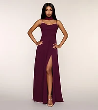 Cassidy Scarf Neck Chiffon Formal Dress