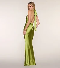Stephanie Satin Open Back Formal Dress