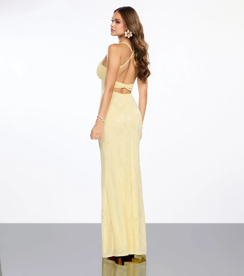 Elaine Jacquard Mesh Mermaid Dress