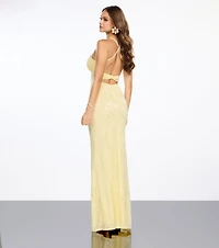 Elaine Jacquard Mesh Mermaid Dress