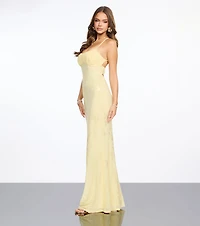 Elaine Jacquard Mesh Mermaid Dress