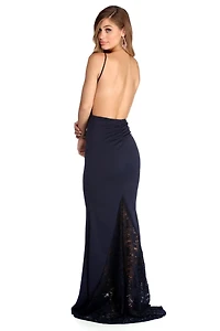 Kelsey Formal Open Back Lace Dress