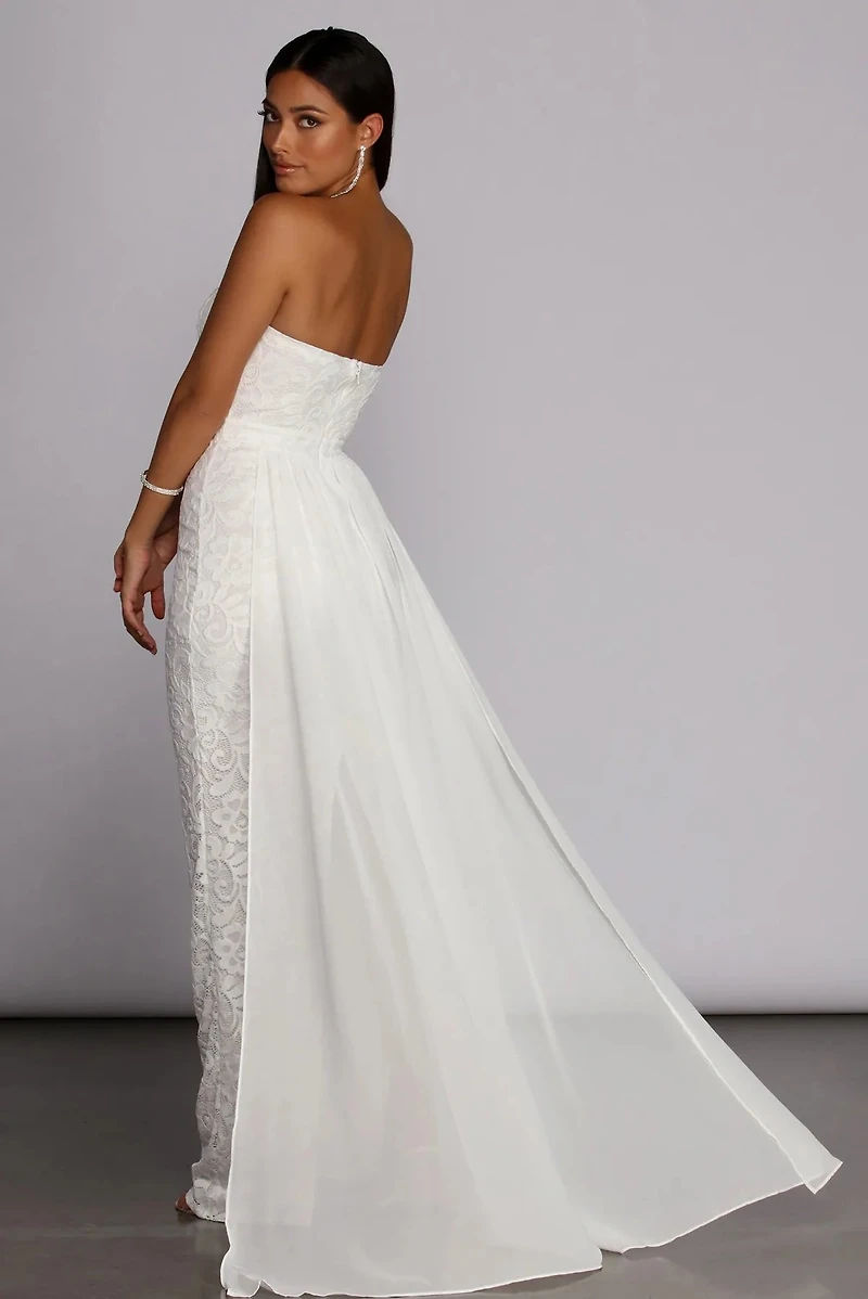 Bailey Strapless Lace Dress